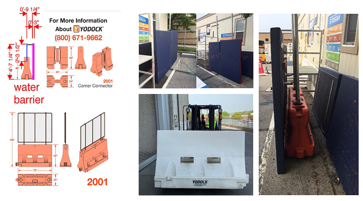 Diagrams to show what temporary materials like this barricade will look like. 