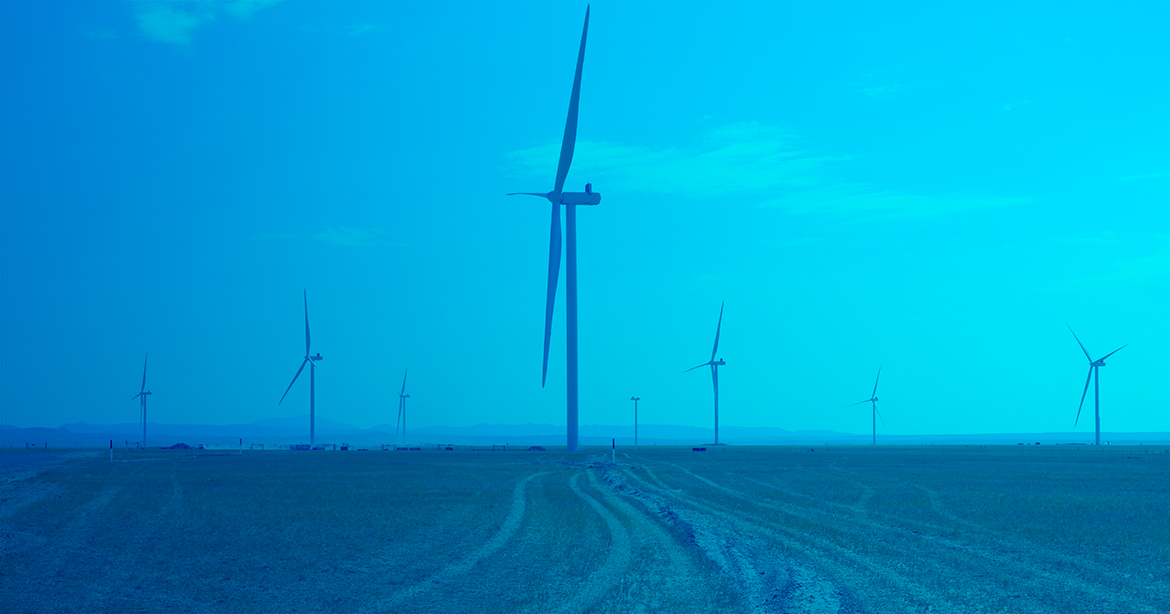 Turbines on a large wind project