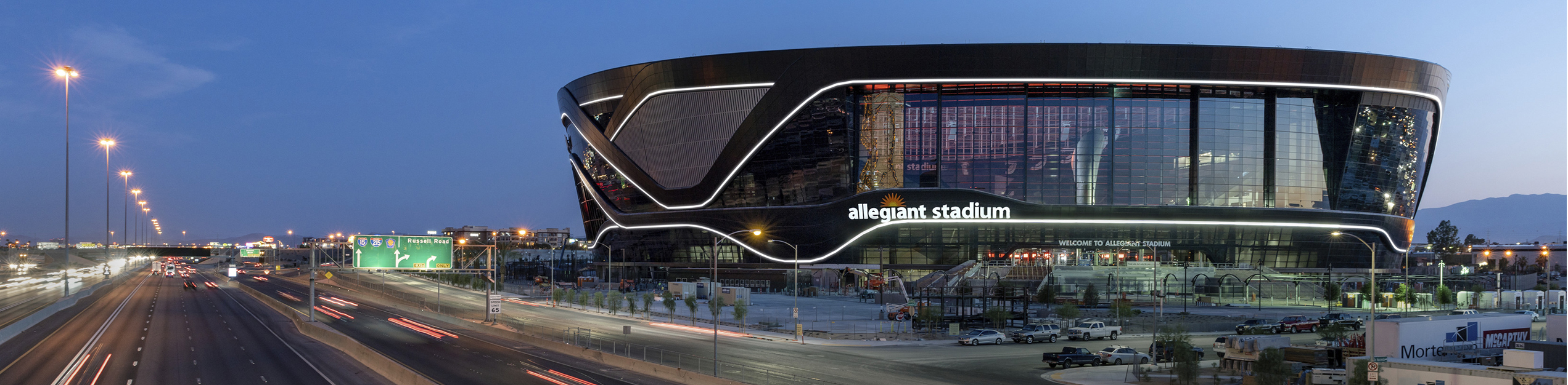 Allegiant Stadium final exterior night